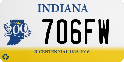 IN license plate 706FW