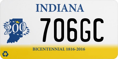 IN license plate 706GC