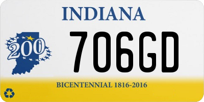 IN license plate 706GD