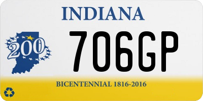IN license plate 706GP