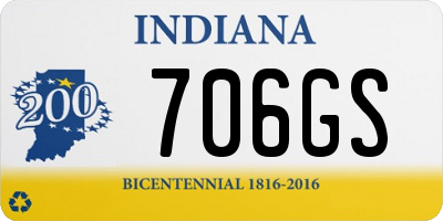 IN license plate 706GS