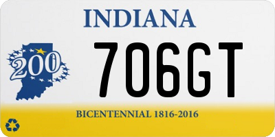 IN license plate 706GT