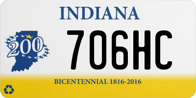 IN license plate 706HC