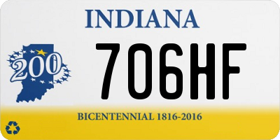 IN license plate 706HF