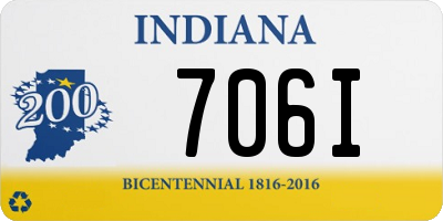 IN license plate 706I