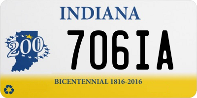 IN license plate 706IA