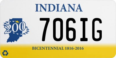 IN license plate 706IG