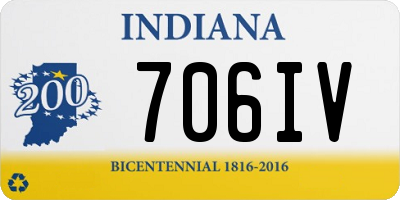 IN license plate 706IV