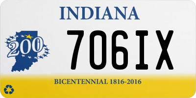 IN license plate 706IX