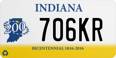 IN license plate 706KR