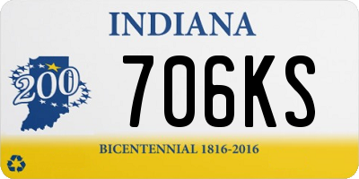 IN license plate 706KS