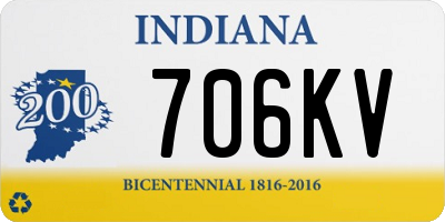 IN license plate 706KV