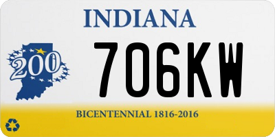 IN license plate 706KW