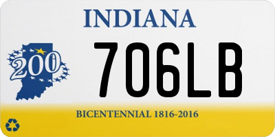 IN license plate 706LB
