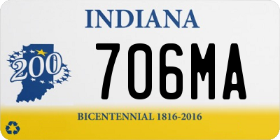 IN license plate 706MA