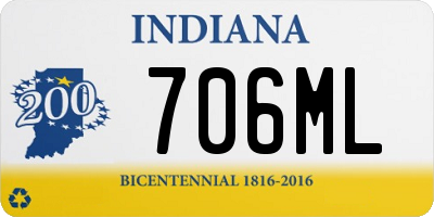 IN license plate 706ML