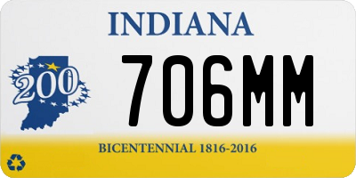 IN license plate 706MM