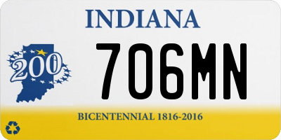 IN license plate 706MN