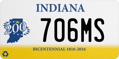 IN license plate 706MS