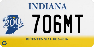 IN license plate 706MT