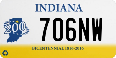 IN license plate 706NW