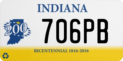 IN license plate 706PB