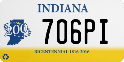 IN license plate 706PI