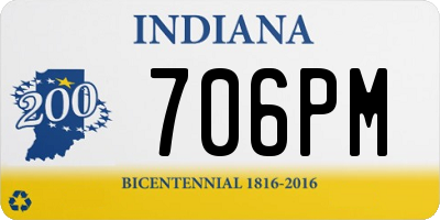 IN license plate 706PM