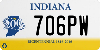 IN license plate 706PW