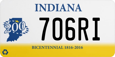 IN license plate 706RI