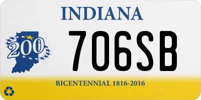 IN license plate 706SB