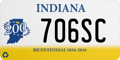 IN license plate 706SC