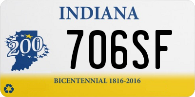 IN license plate 706SF