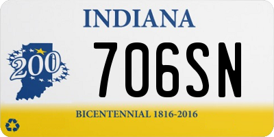 IN license plate 706SN