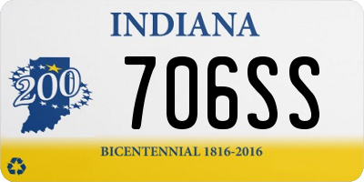 IN license plate 706SS
