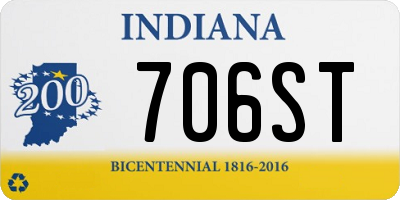 IN license plate 706ST