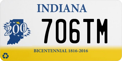 IN license plate 706TM