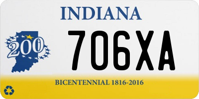 IN license plate 706XA