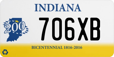 IN license plate 706XB