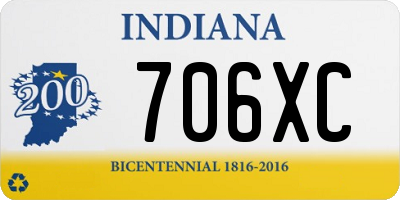 IN license plate 706XC