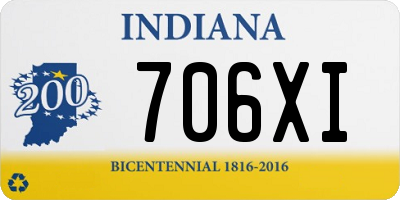 IN license plate 706XI