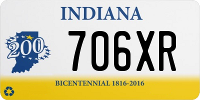 IN license plate 706XR