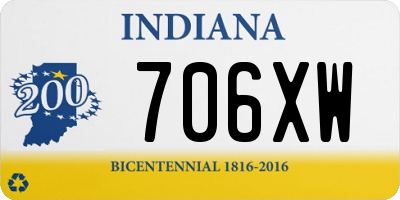 IN license plate 706XW