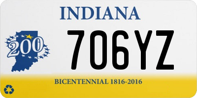 IN license plate 706YZ