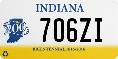 IN license plate 706ZI