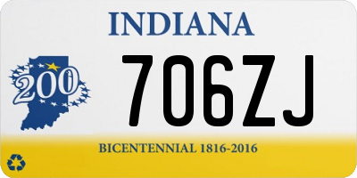 IN license plate 706ZJ