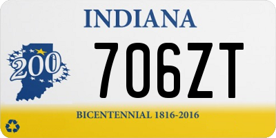 IN license plate 706ZT