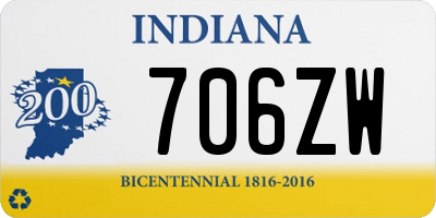 IN license plate 706ZW