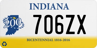 IN license plate 706ZX