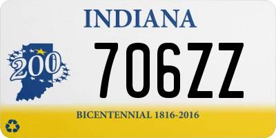 IN license plate 706ZZ